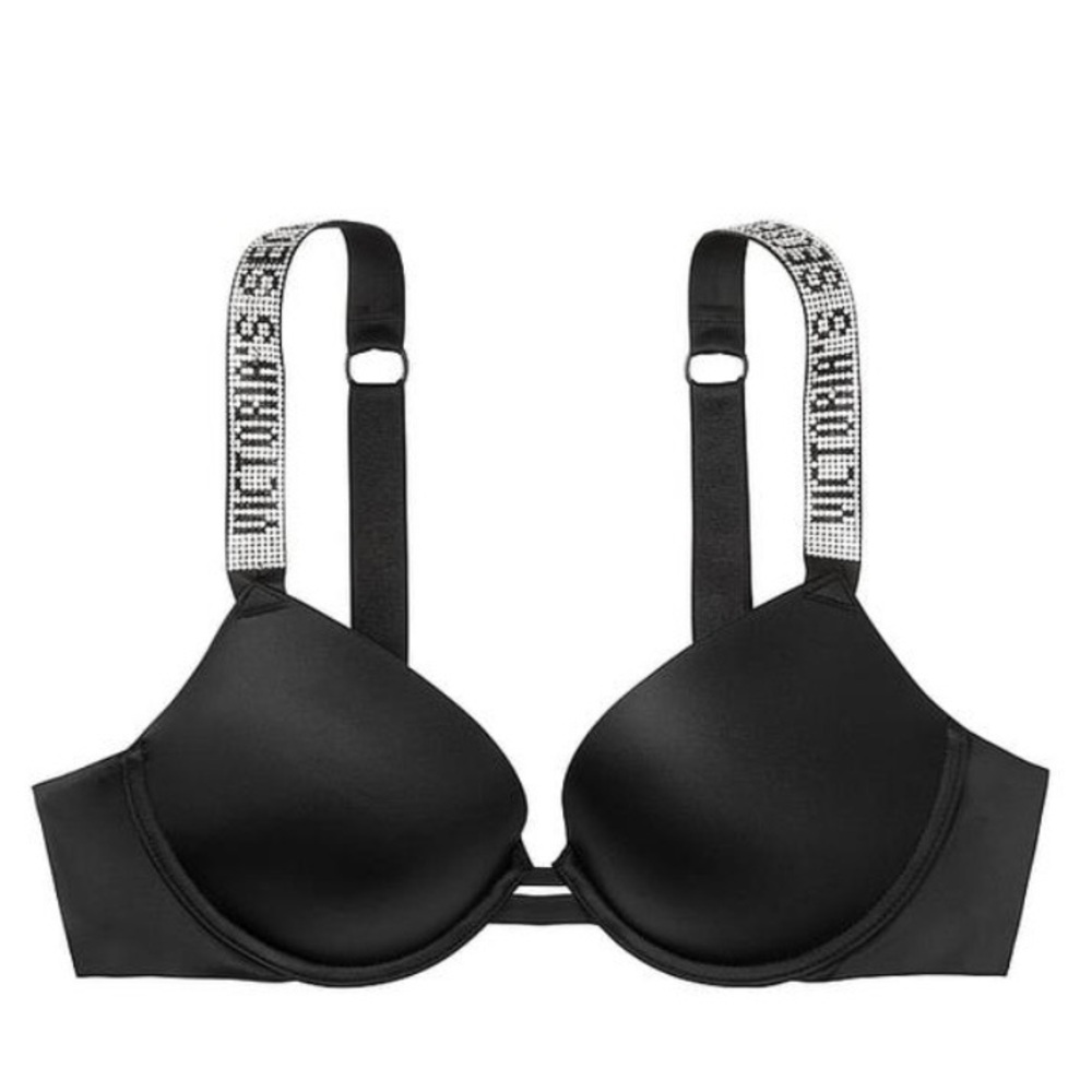 Victoria’s Secret Very Sexy Push Up Bra With Shine Straps 36D Rhinestones Bling